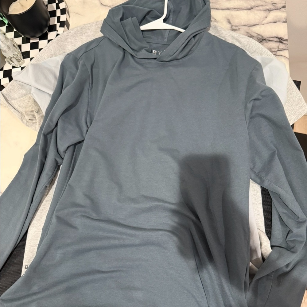 Bylt lightweight hooded long sleeve and short sleeve Henley size large